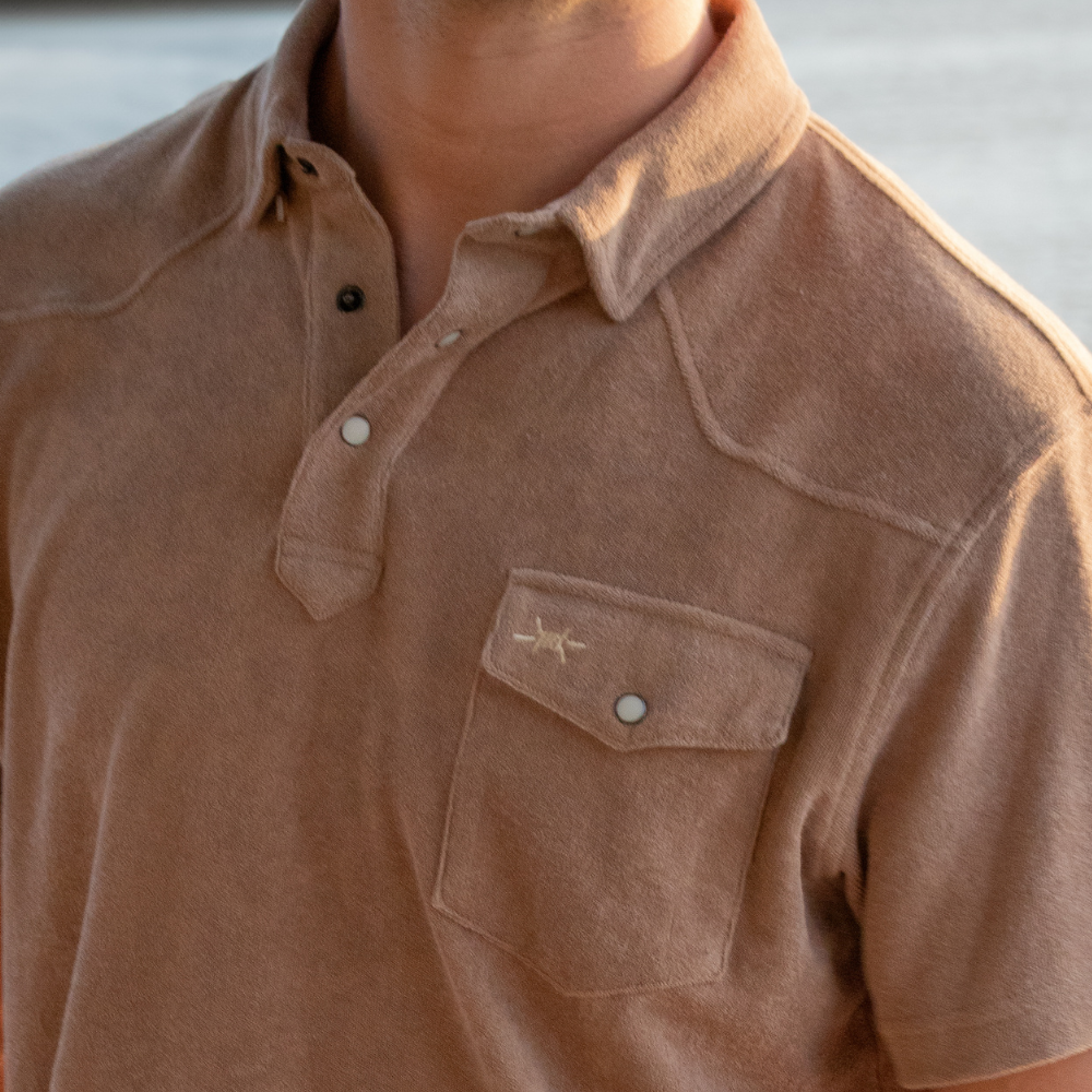 Terlingua Terry Cloth Polo - Pecan Brown