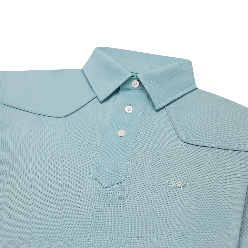 Lariat Western Polo - Bayou Blue