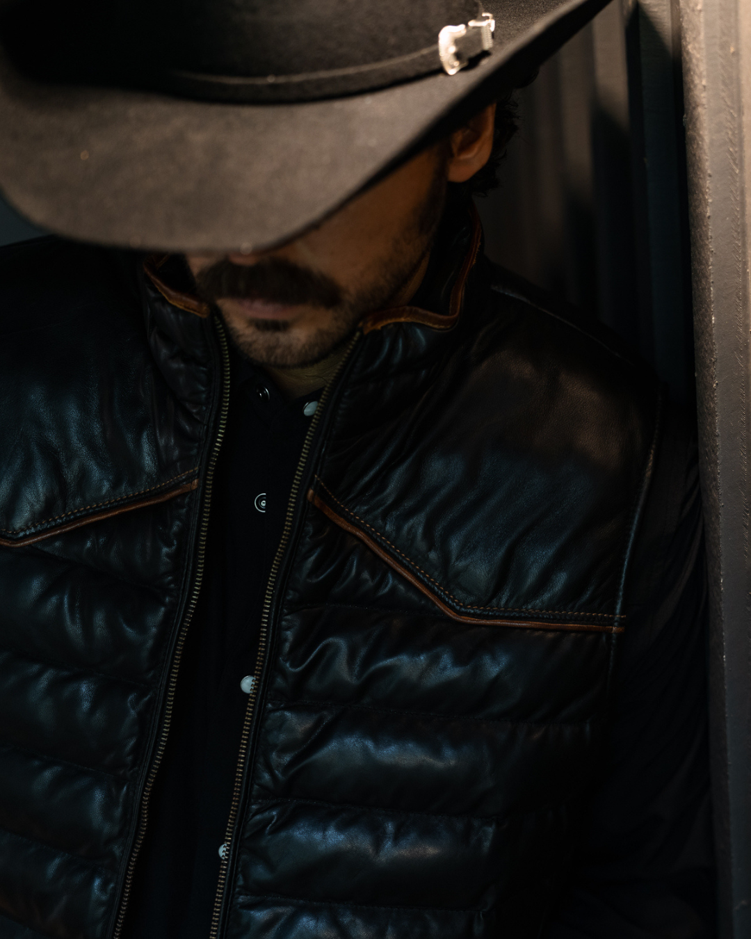 Maverick Leather Vest - Cannon Black