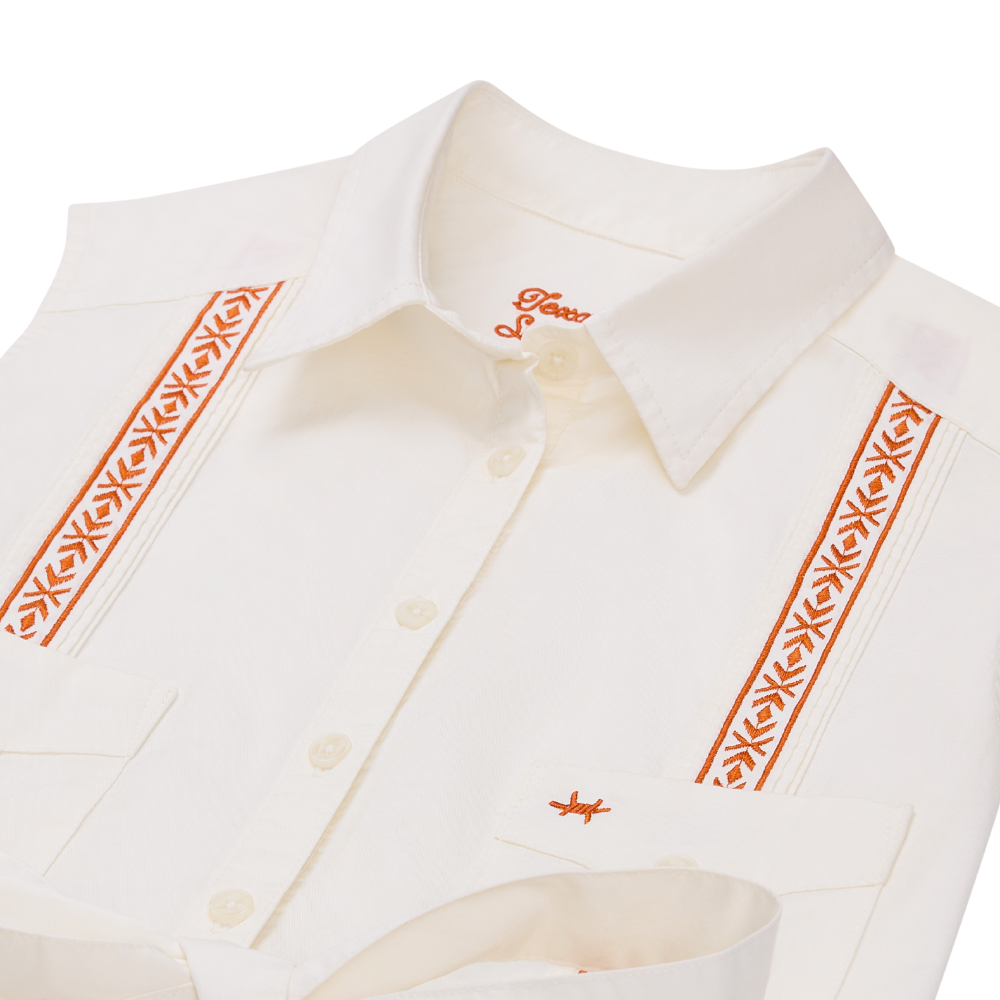 Tejas Guayabera Dress Midi Length - Gabriel