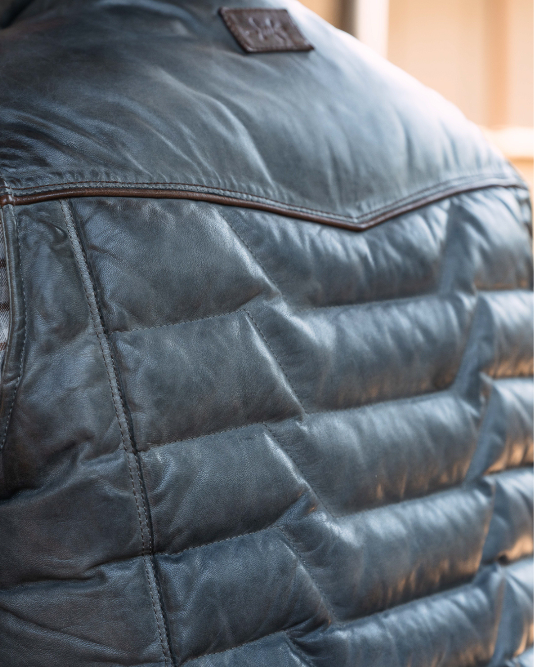 Maverick Leather Vest - Slate