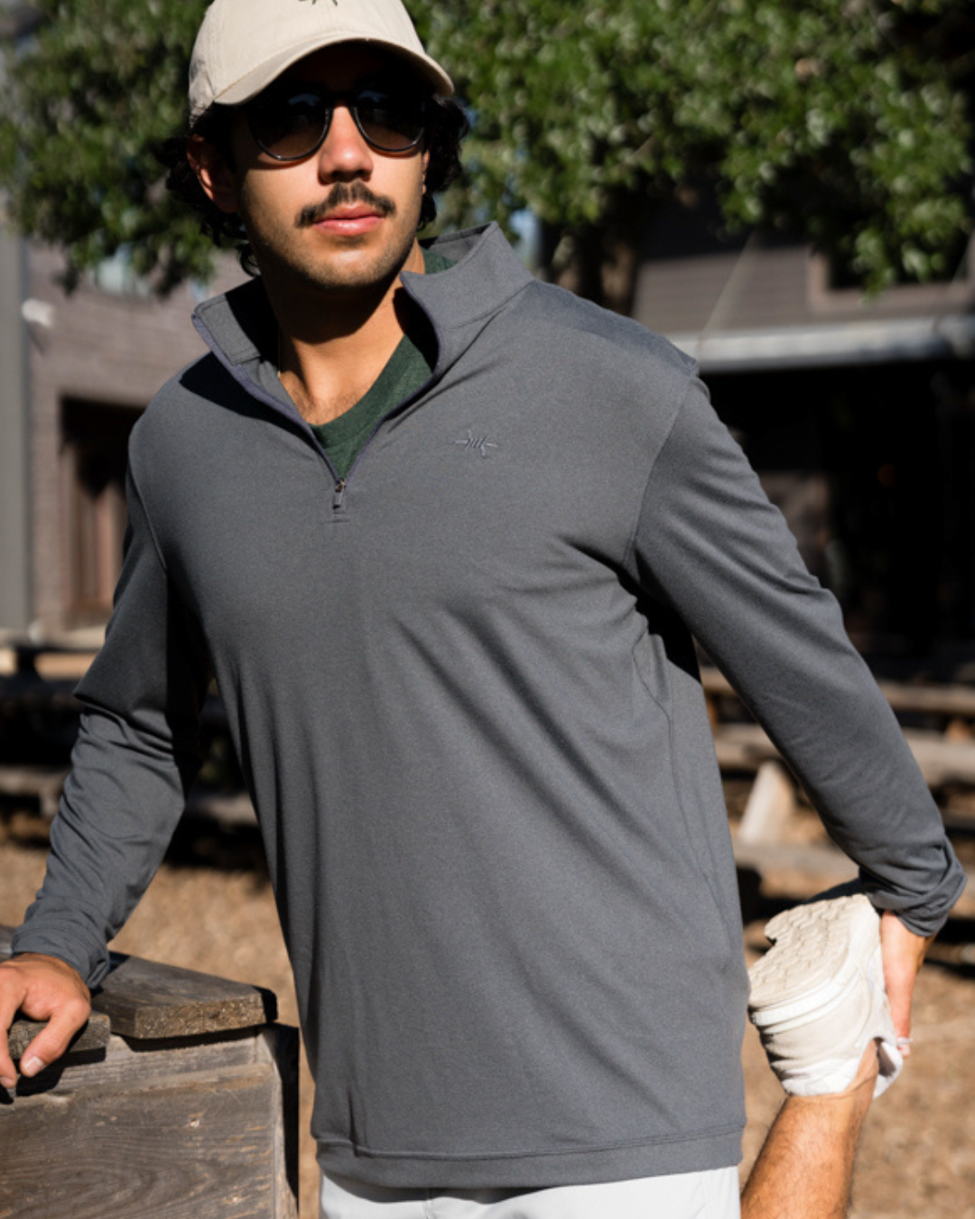 Performance Hybrid Quarter Zip - Gunpowder Gray