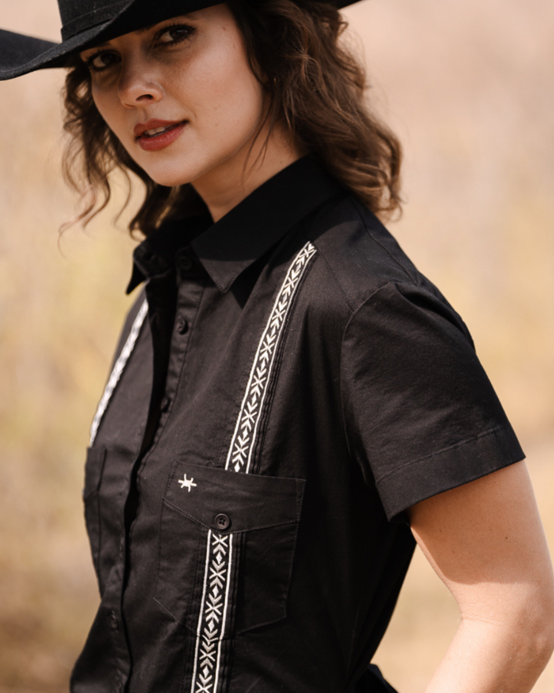 Tejas Guayabera Dress - Diablo Plata