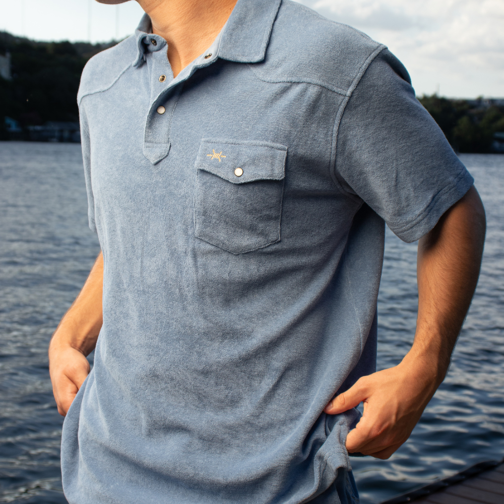 Terlingua Terry Cloth Polo - Heron
