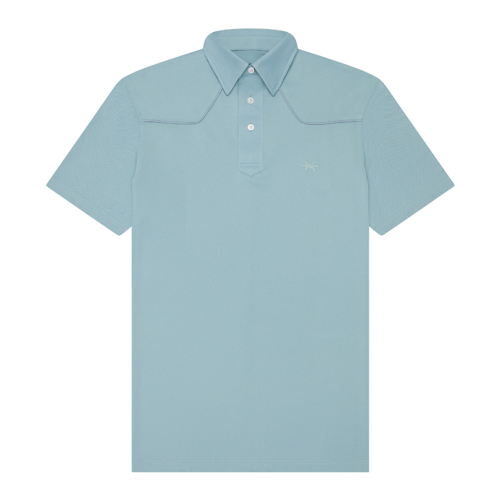 Lariat Western Polo - Bayou Blue