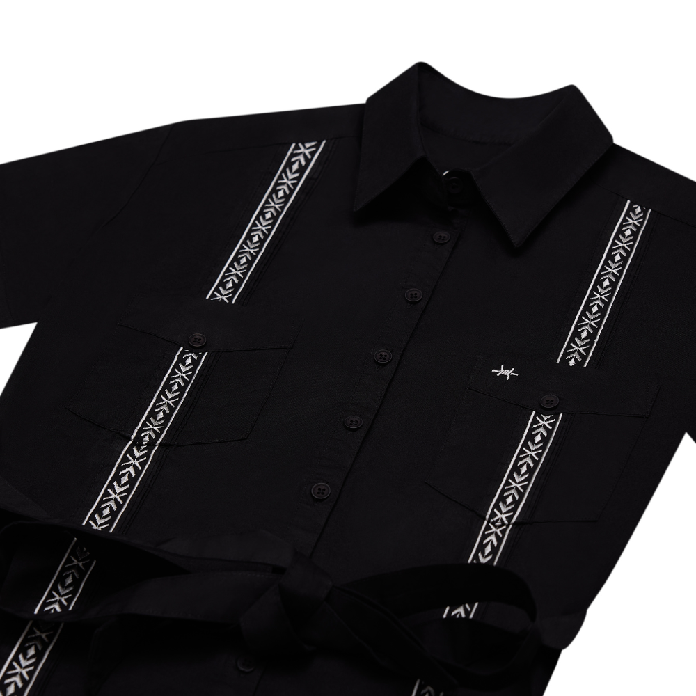 Tejas Guayabera Dress - Diablo Plata