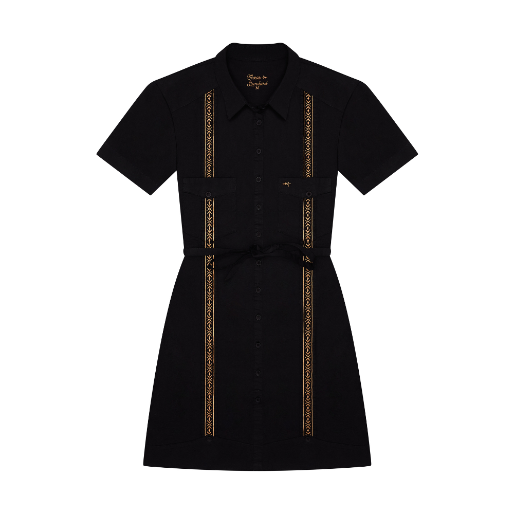 Tejas Guayabera Dress - Diablo Oro