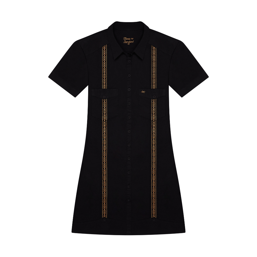 Tejas Guayabera Dress - Diablo Oro
