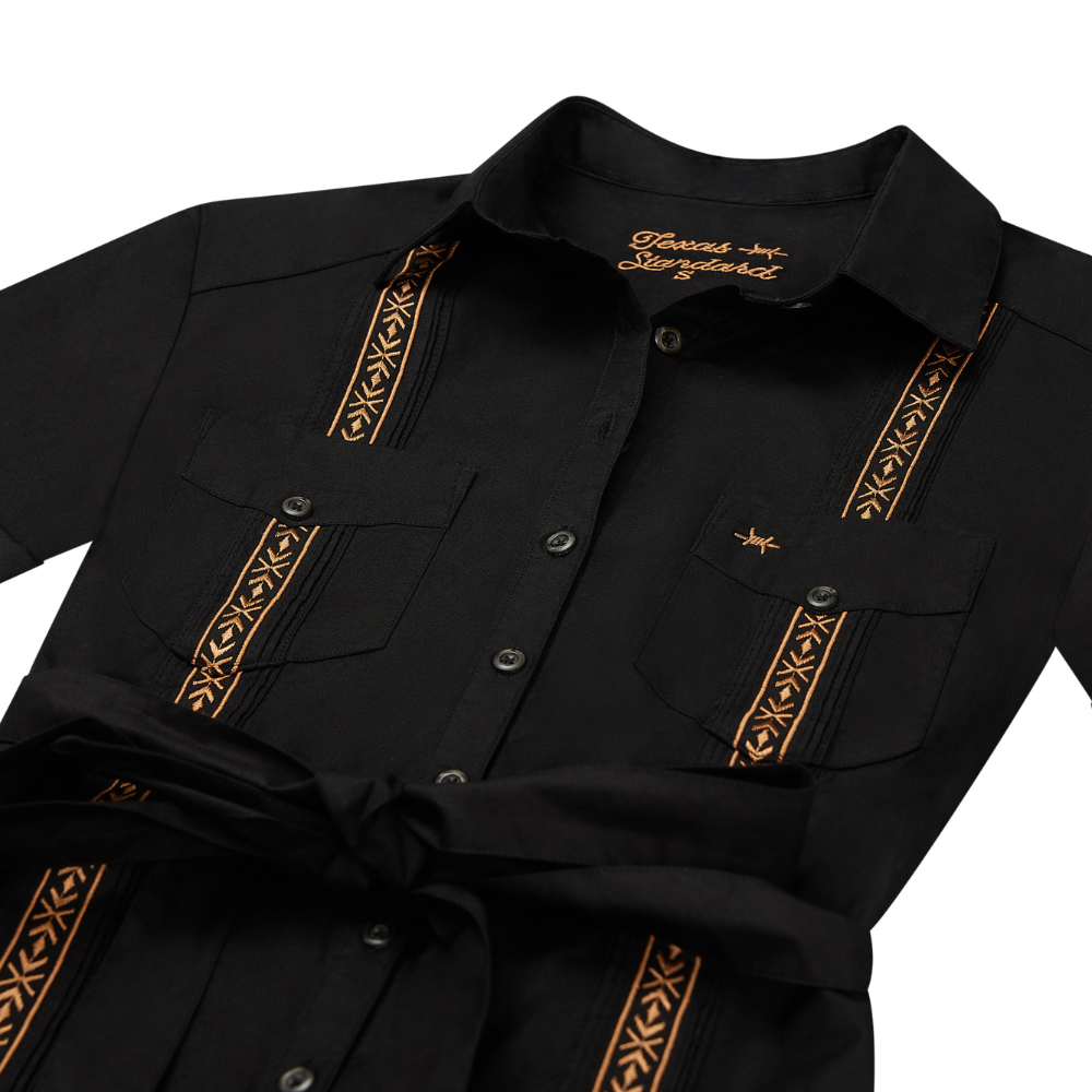 Tejas Guayabera Dress - Diablo Oro