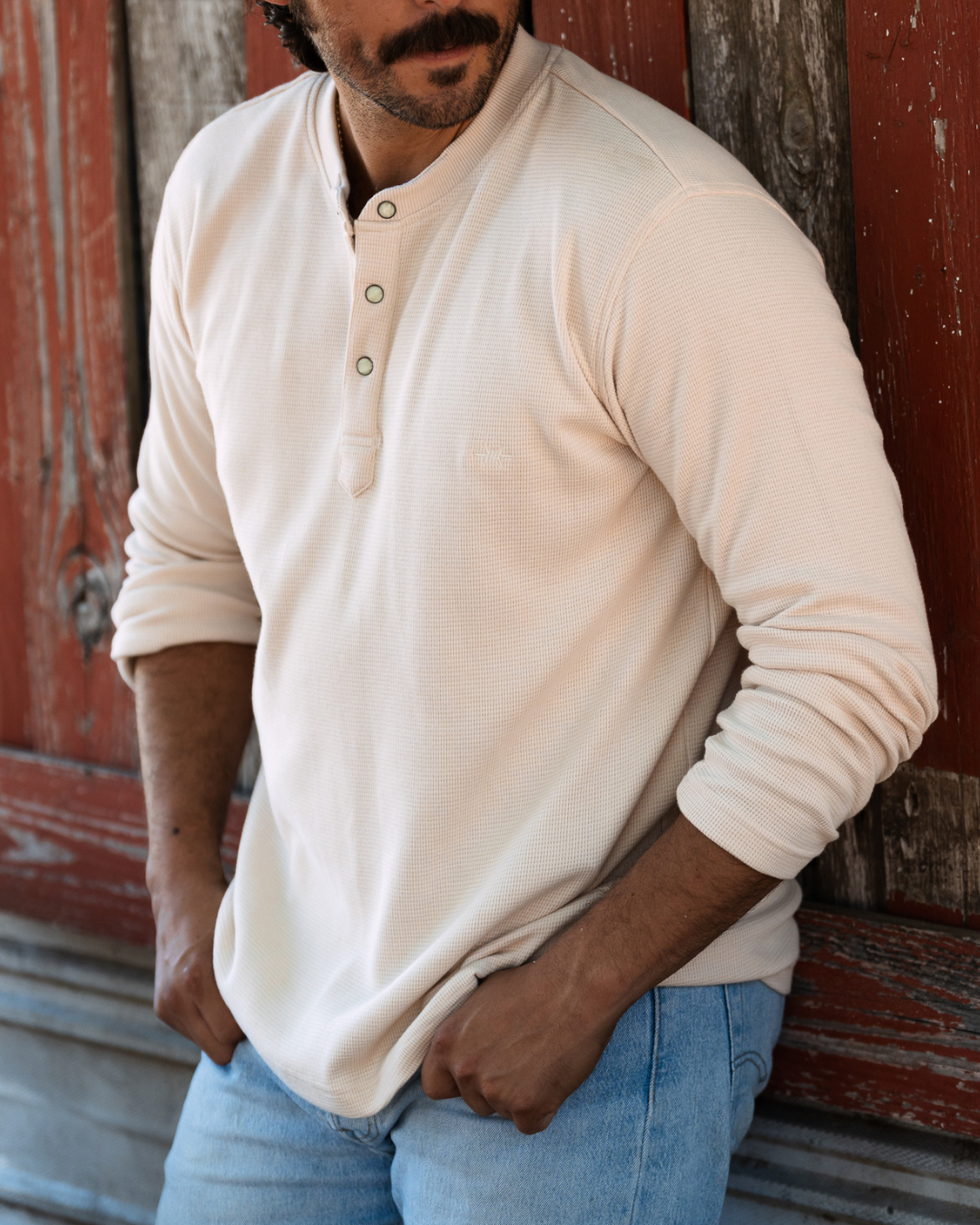 Standard Waffle Henley - Rawhide