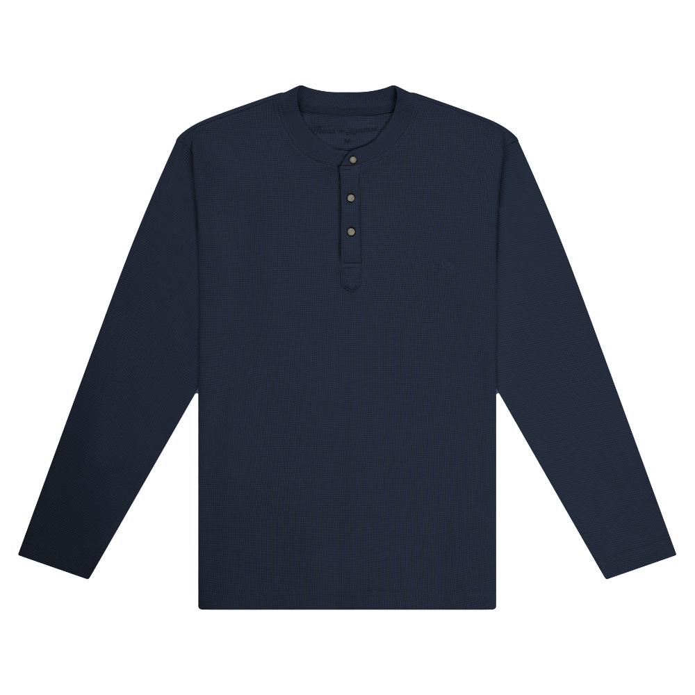 Standard Waffle Henley - Republic Navy – Texas Standard