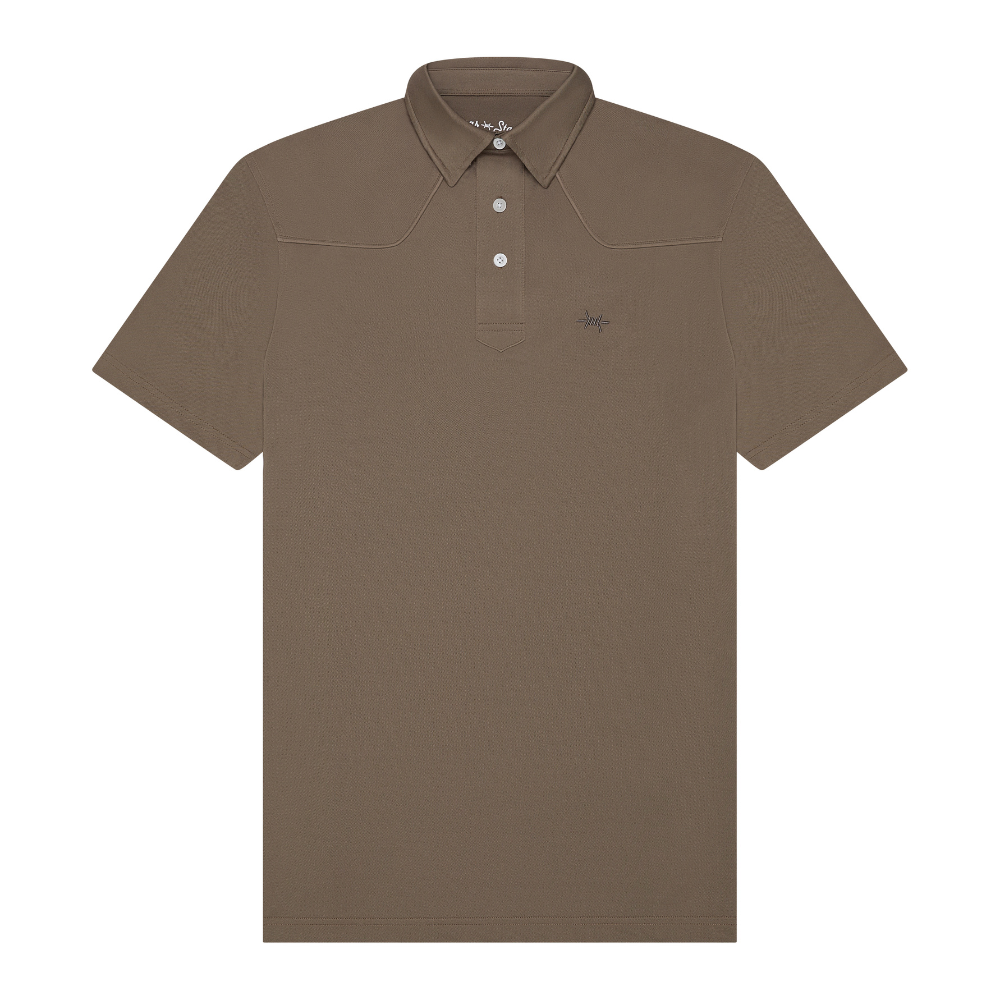 Lariat Western Polo - Pecan Brown