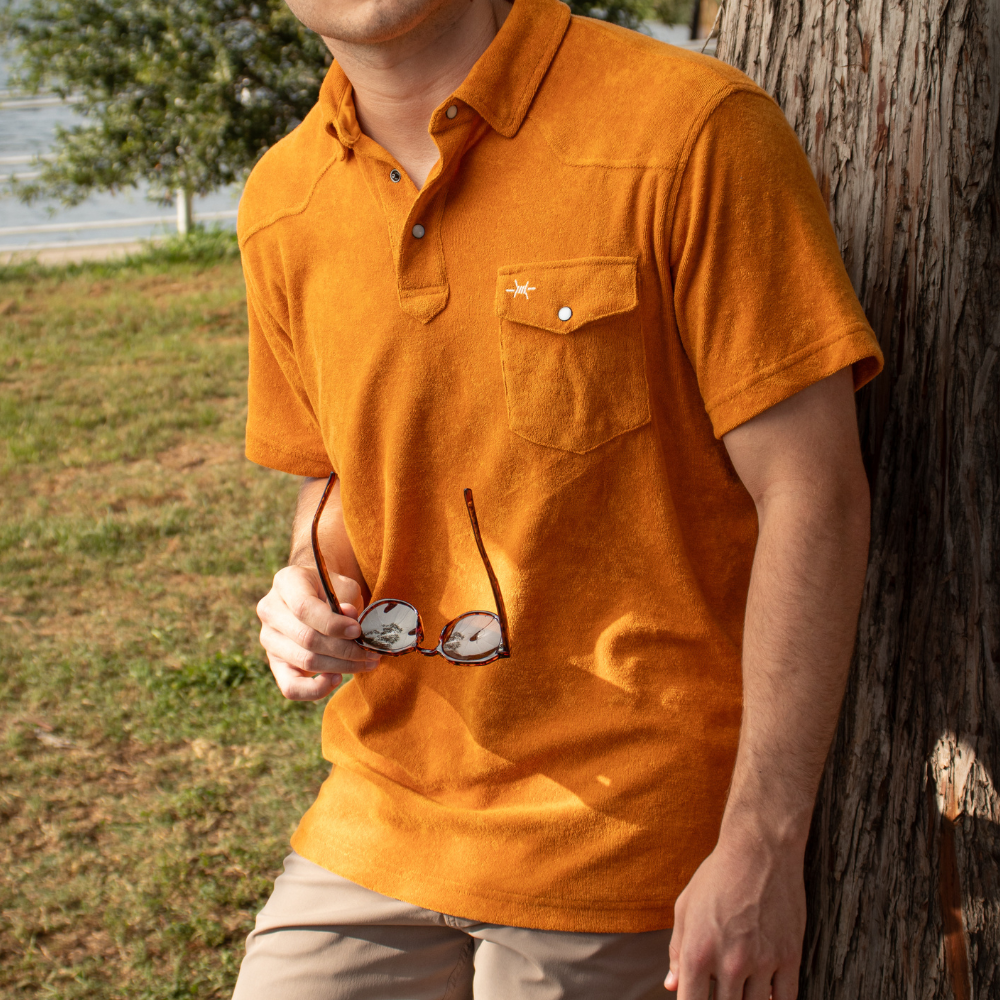 Terlingua Terry Cloth Polo - Burnt Orange