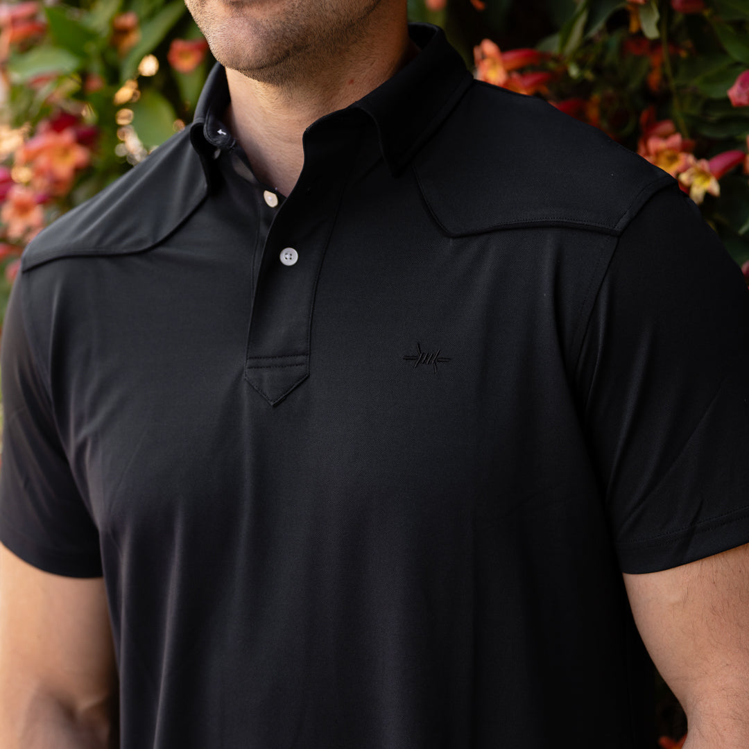 Lariat Western Polo - Cannon Black