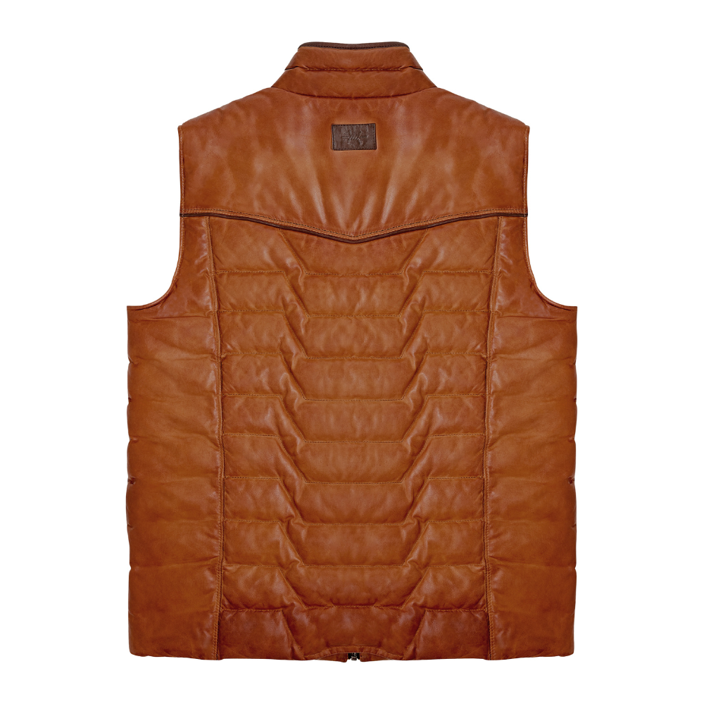 Maverick Leather Vest - Cognac