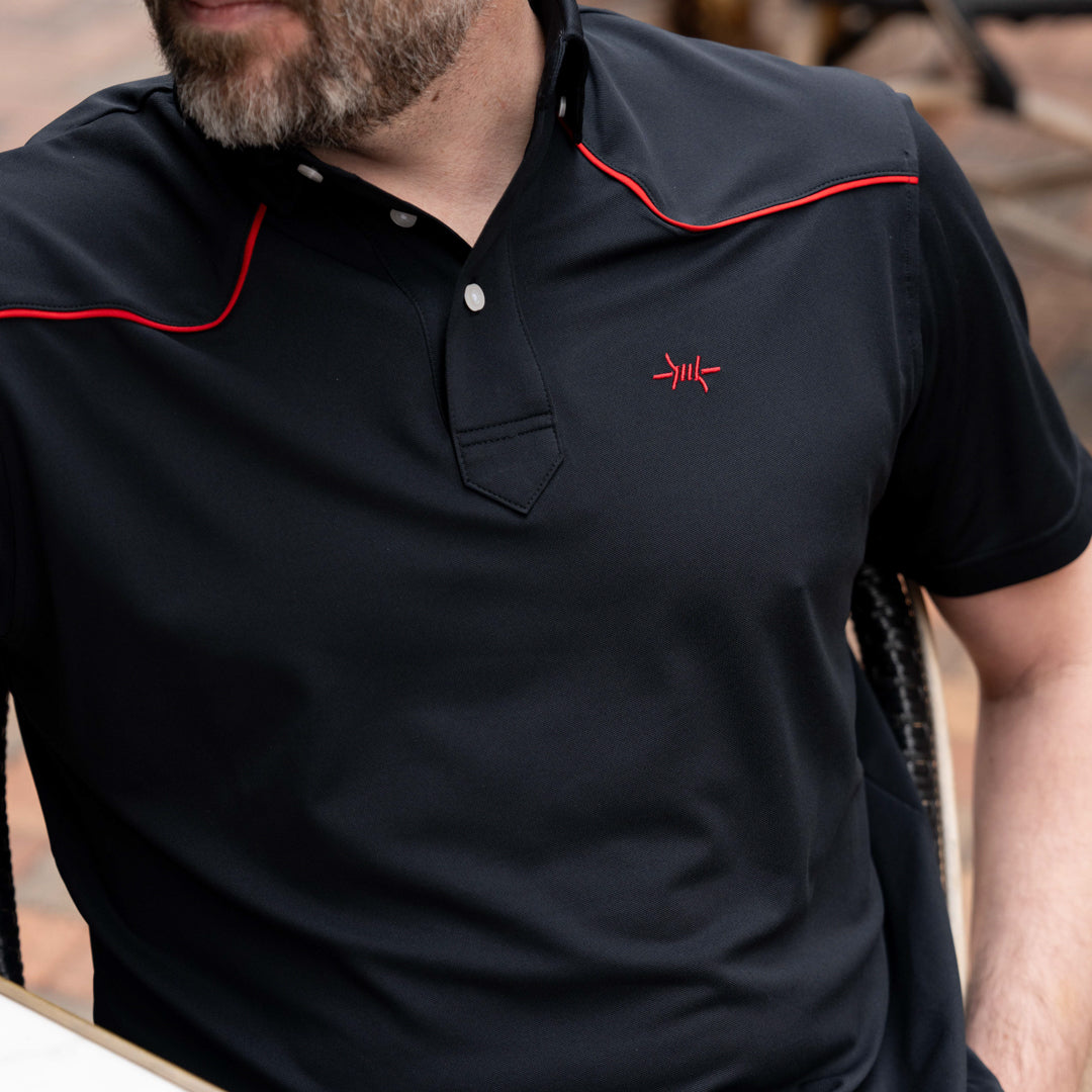 Lariat Western Polo - Black Widow