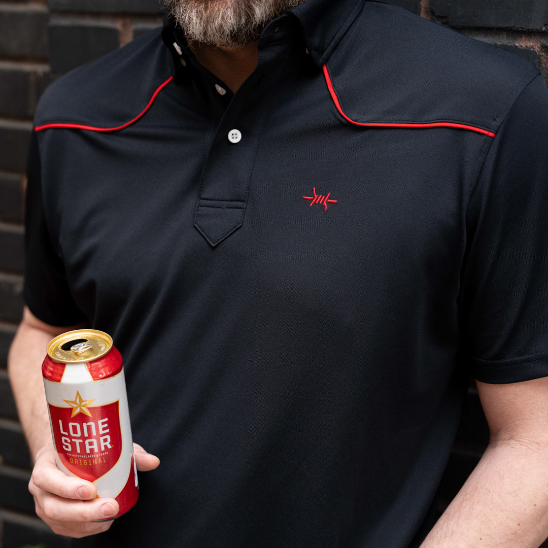 Lariat Western Polo - Black Widow