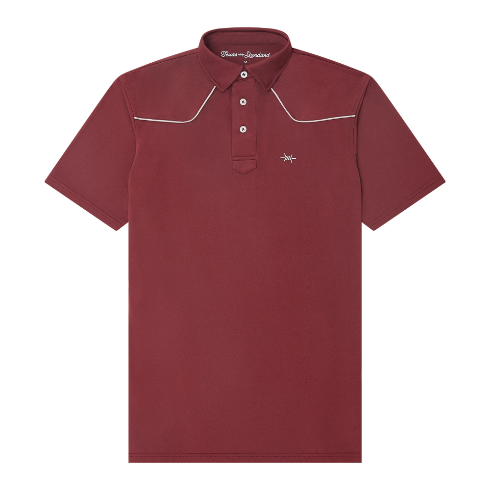Lariat Western Polo - Maroon