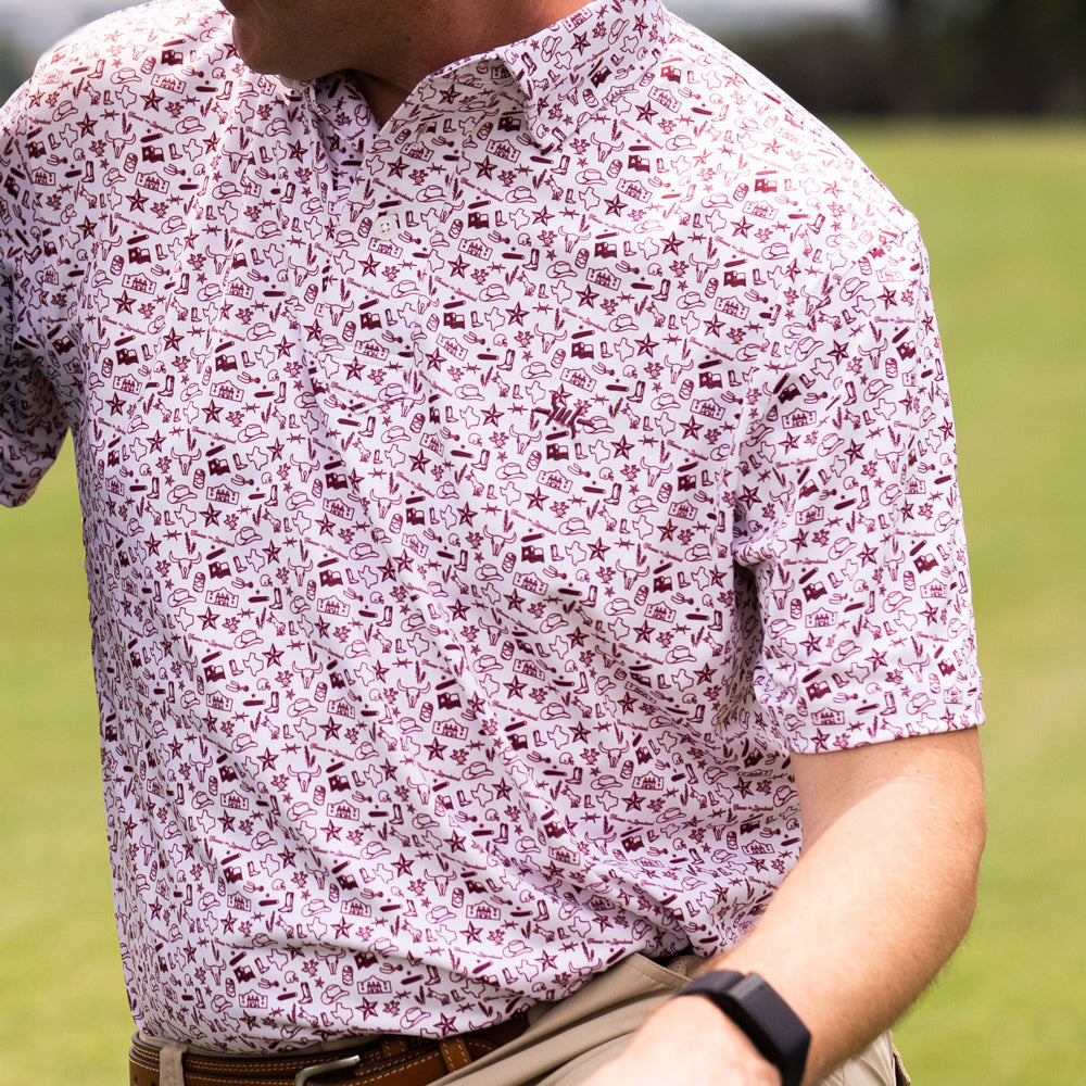 Traditions Polo - Texas Icons Maroon