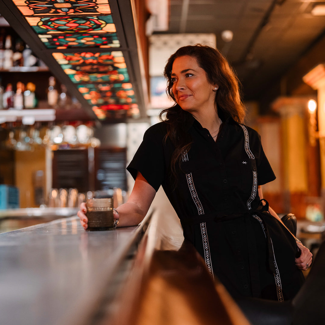 Tejas Guayabera Dress - Diablo Plata