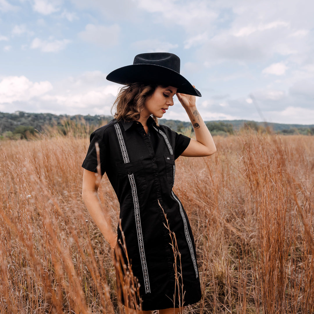 Tejas Guayabera Dress - Diablo Plata