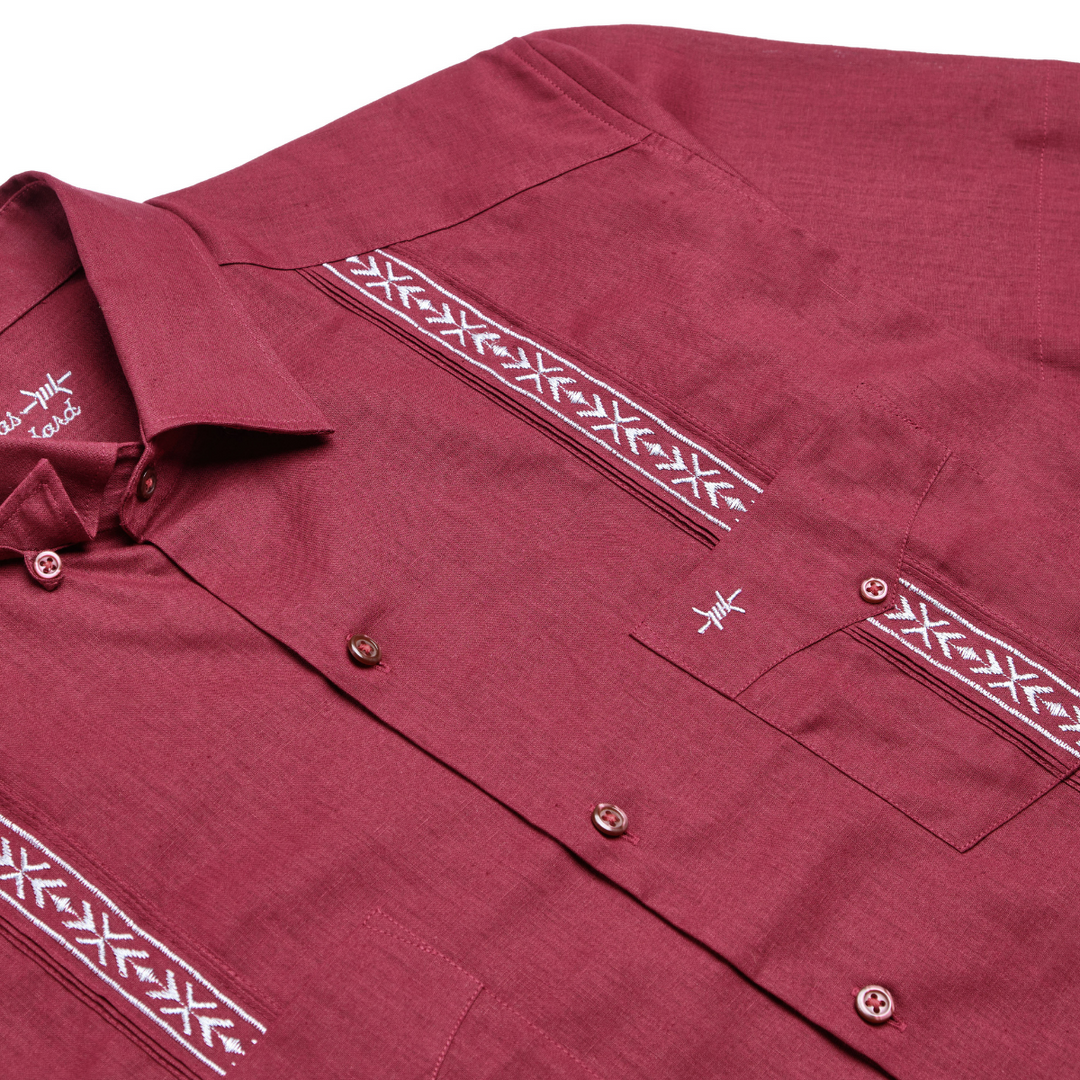 Tejas Guayabera - Maroon