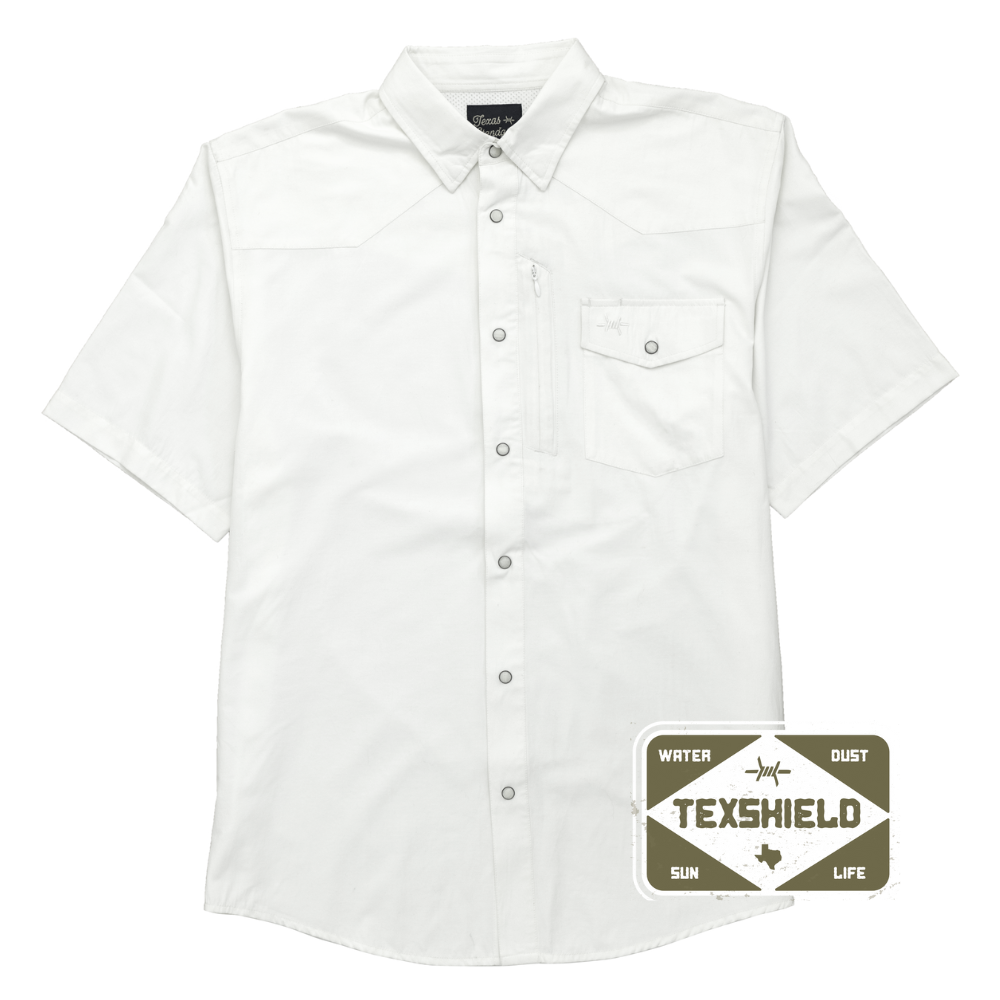 White short sales sleeve western shirt