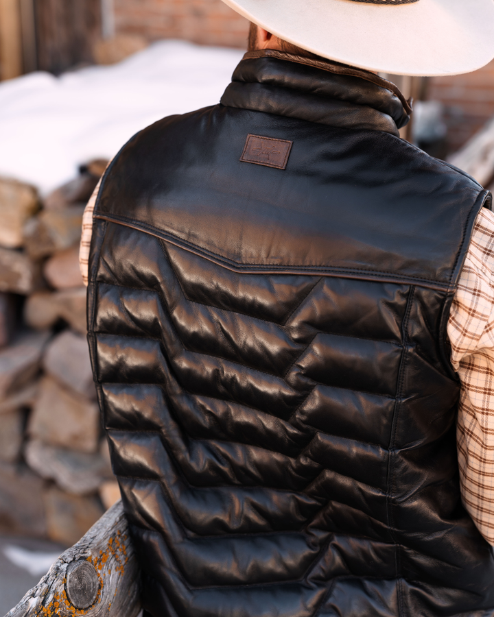 Maverick Leather Vest - Cannon Black