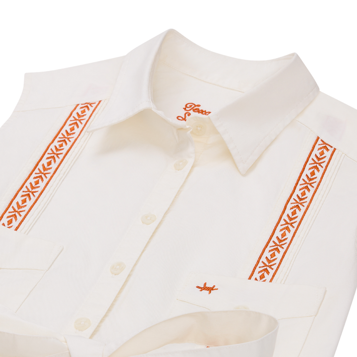 Tejas Guayabera Dress Midi Length - Gabriel