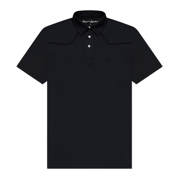 トップス trvo black hole polo ZIP POLO SHIRT BLACK トップス