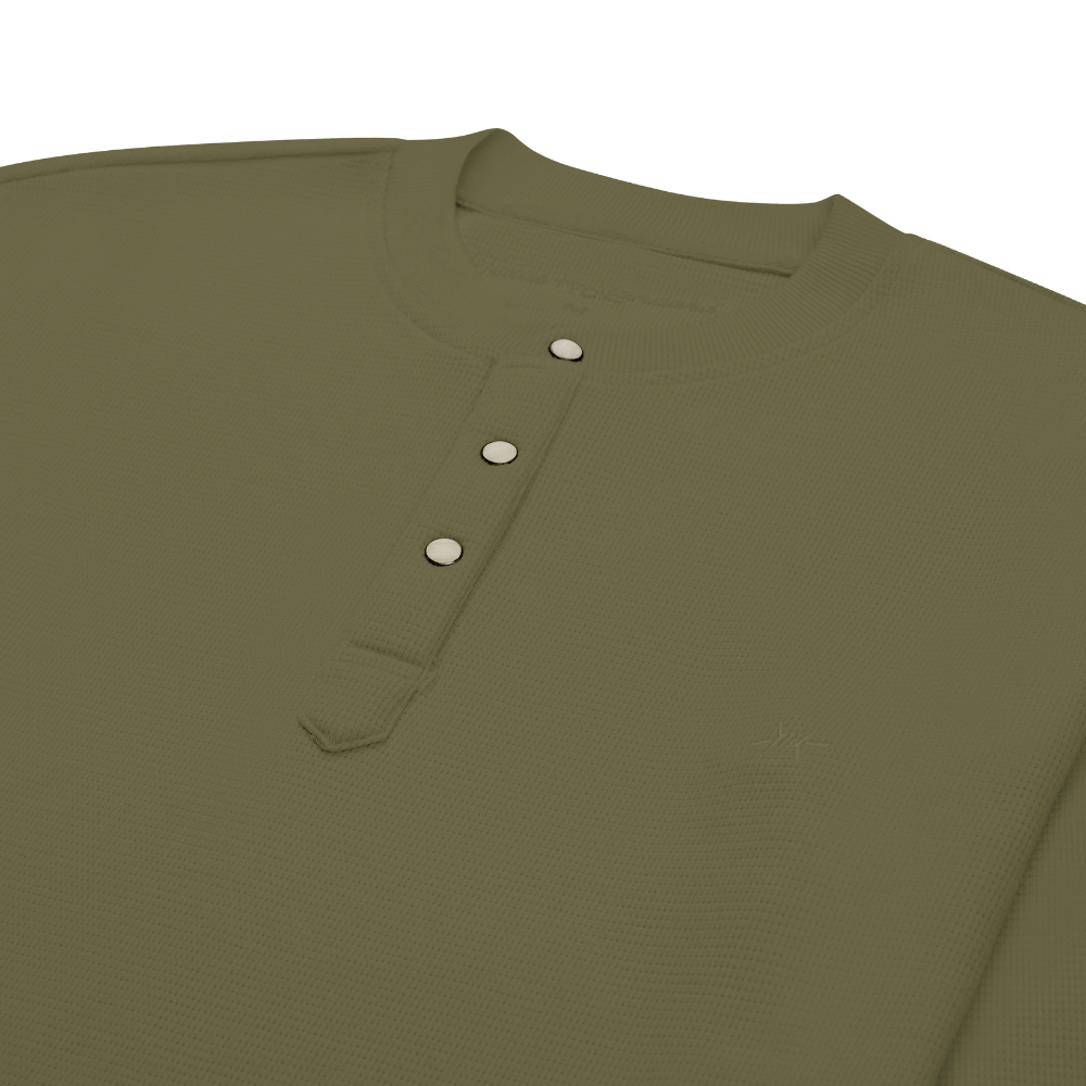 Standard Waffle Henley - Guadalupe Green
