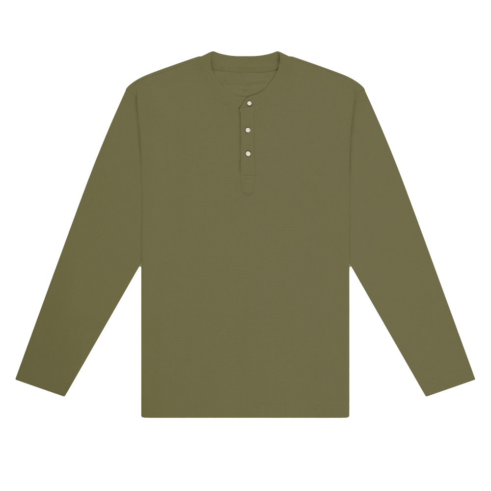 Standard Waffle Henley - Guadalupe Green