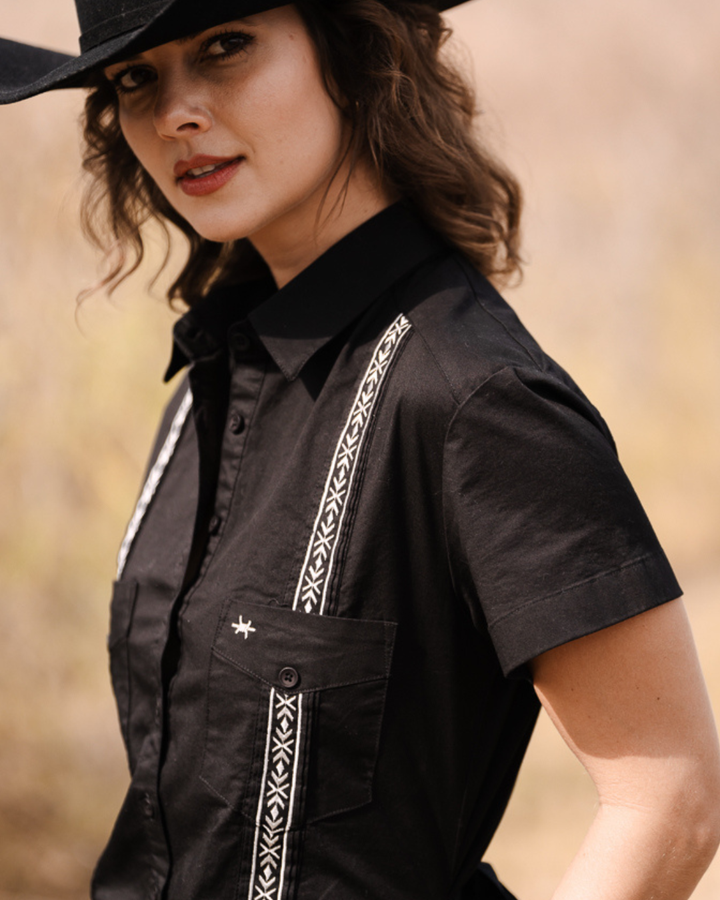 Tejas Guayabera Dress - Diablo Plata