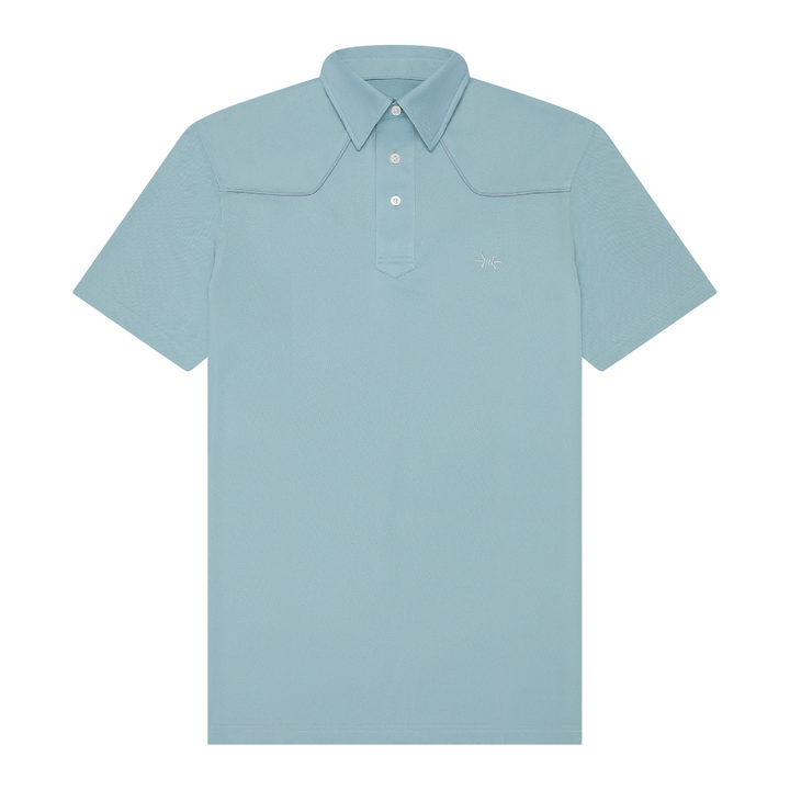 Lariat Western Polo - Bayou Blue