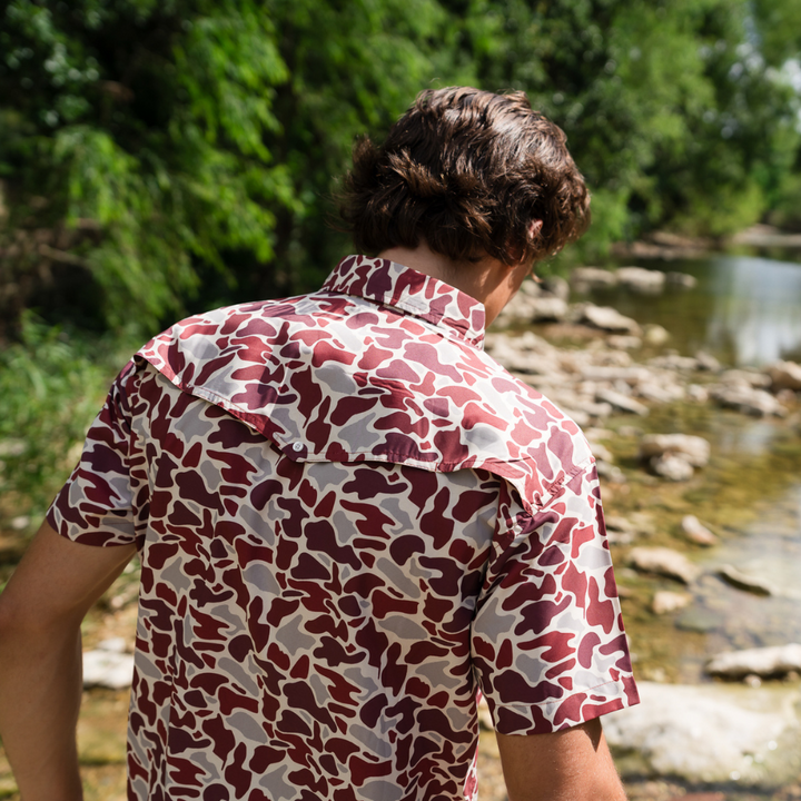Guayabera Libre - Maroon Camo