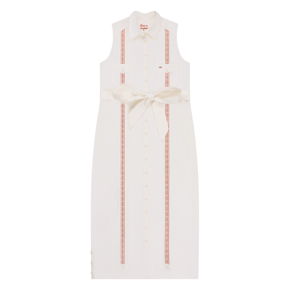 Tejas Guayabera Dress Midi Length - Gabriel