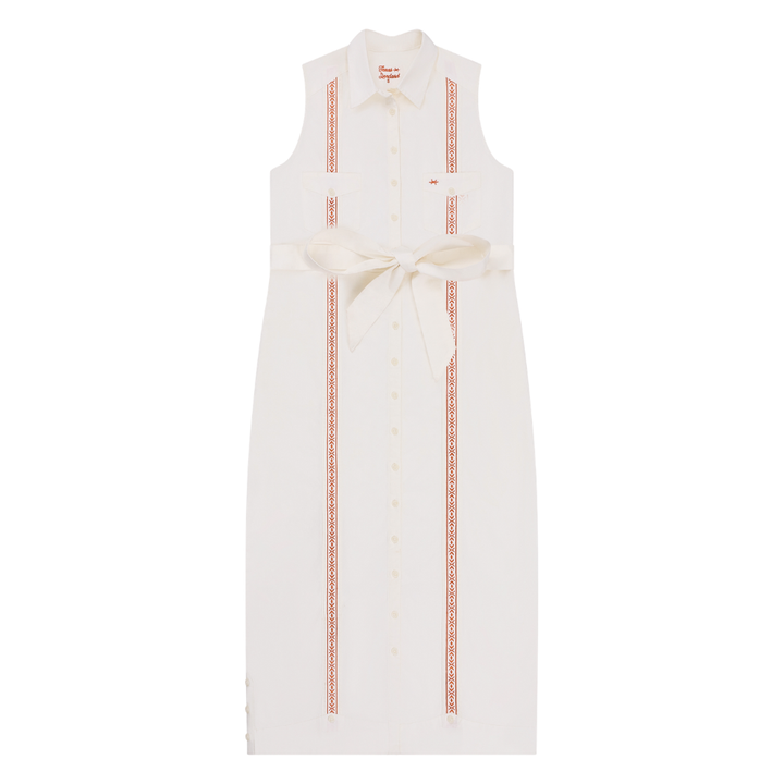 Tejas Guayabera Dress Midi Length - Gabriel
