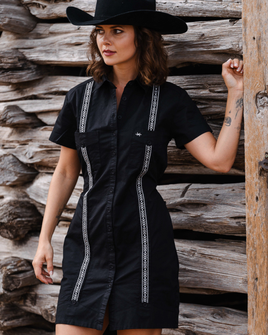 Tejas Guayabera Dress - Diablo Plata
