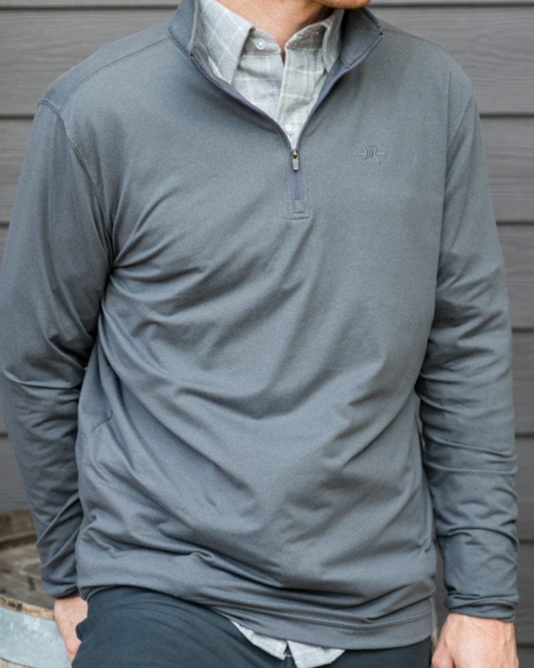 Performance Hybrid Quarter Zip - Gunpowder Gray