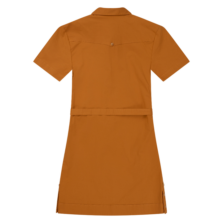 Tejas Guayabera Dress - Burnt Orange