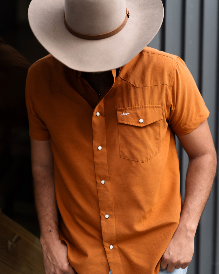 Western Field Shirt - Short Sleeve - Burnt Orange