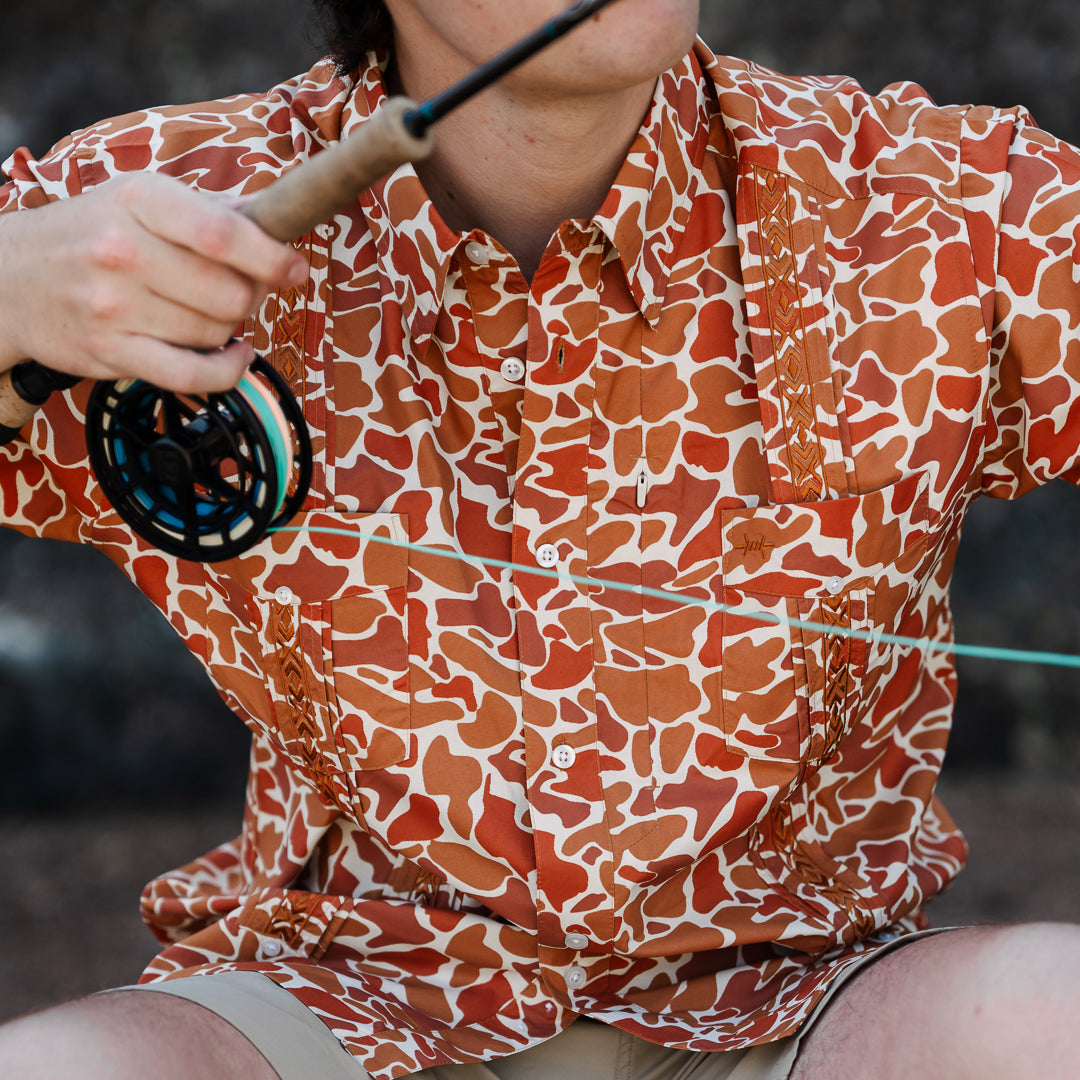 Guayabera Libre - Burnt Orange Camo – Texas Standard