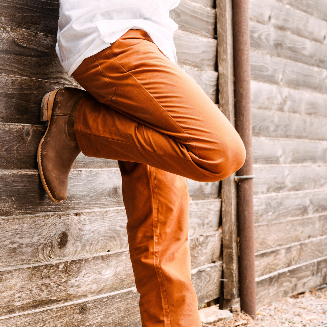 Khaki Pants Chinos With Cowboy Boots Standard Chino Burnt Orange