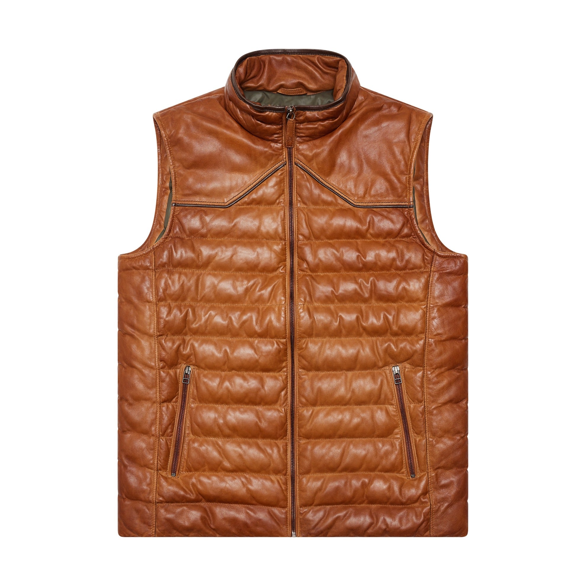 Maverick Leather Vest - Cognac – Texas Standard