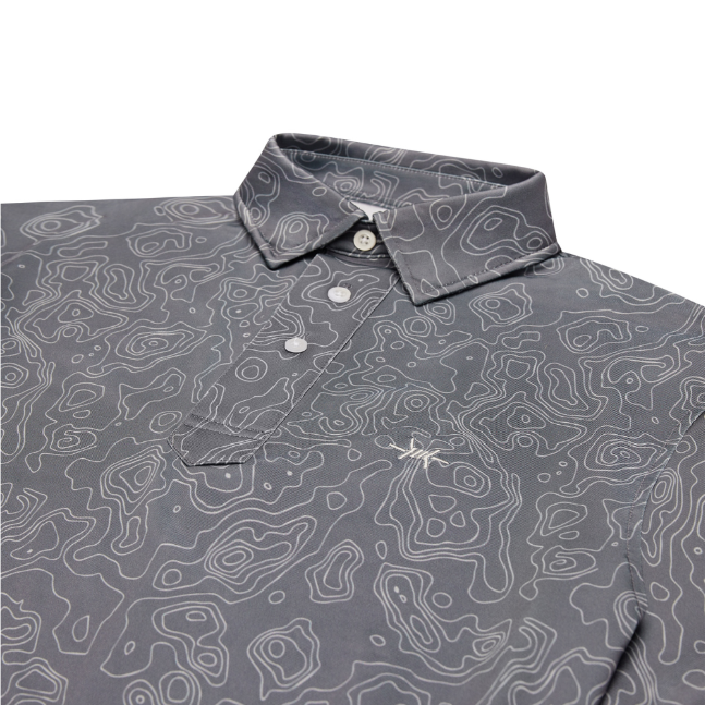 Traditions Polo - Big Bend Topo Gunpowder Gray – Texas Standard Traditions Polo - Big Bend Topo Gunpowder Gray – Texas Standard