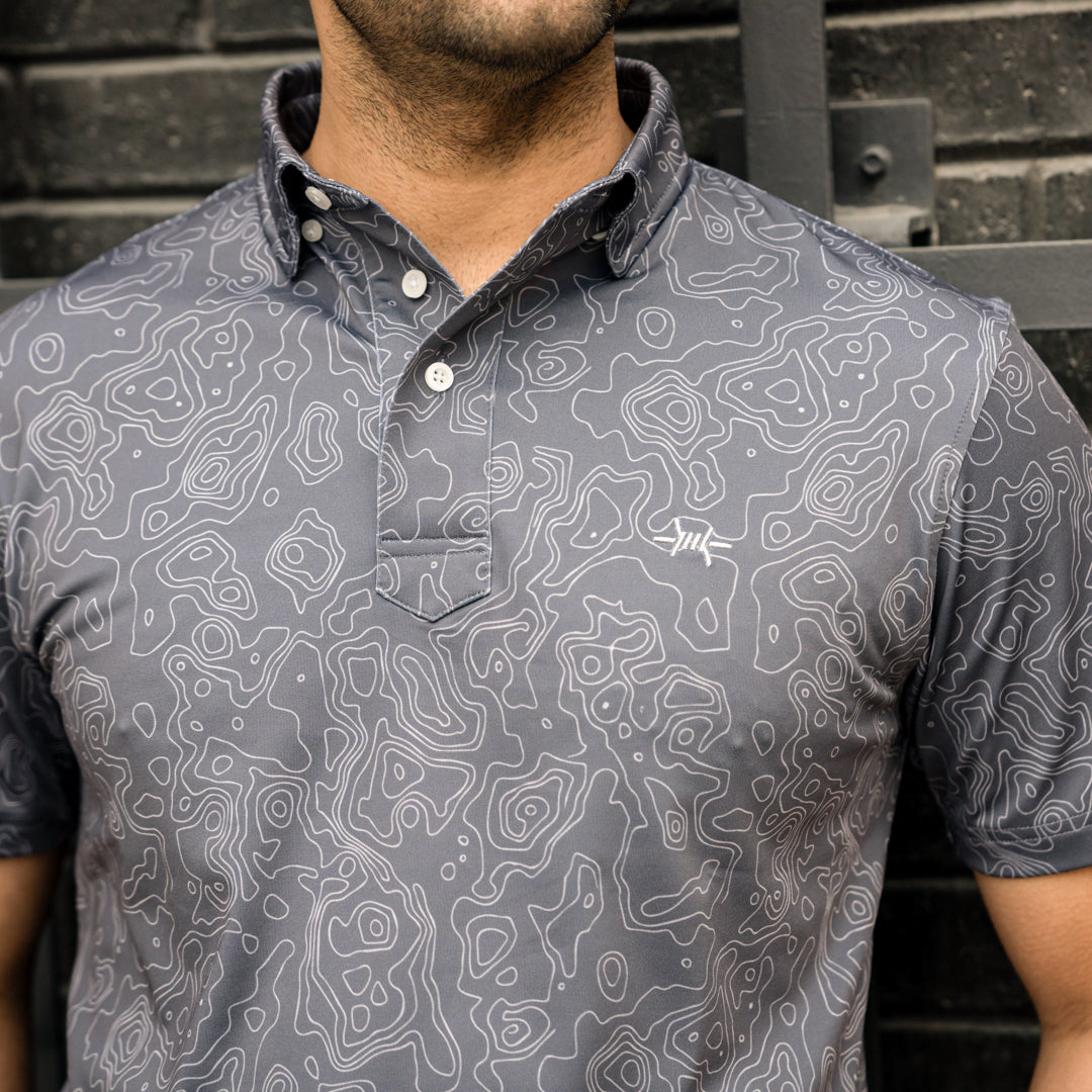 Traditions Polo - Big Bend Topo Gunpowder Gray – Texas Standard