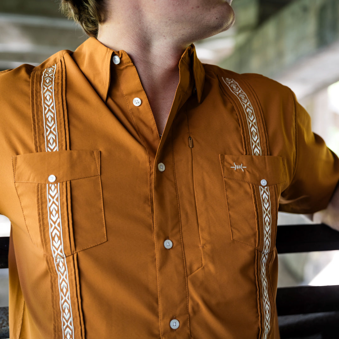 Guayabera Libre - Solid Burnt Orange