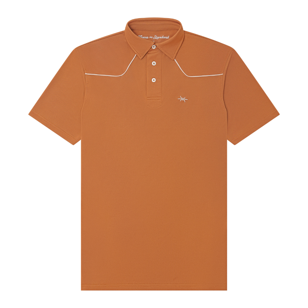 Lariat Western Polo - Burnt Orange