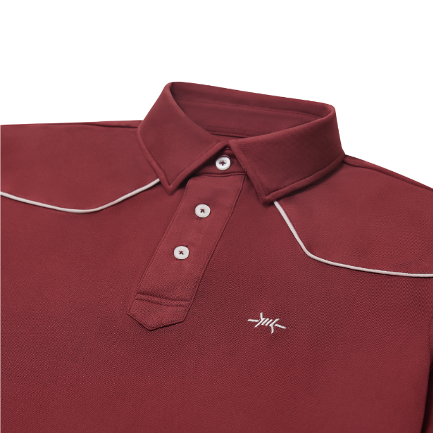 Lariat Western Polo - Maroon