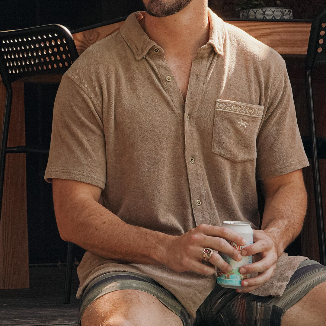 Terlingua Terry Cloth Shirt - Pecan Brown – Texas Standard